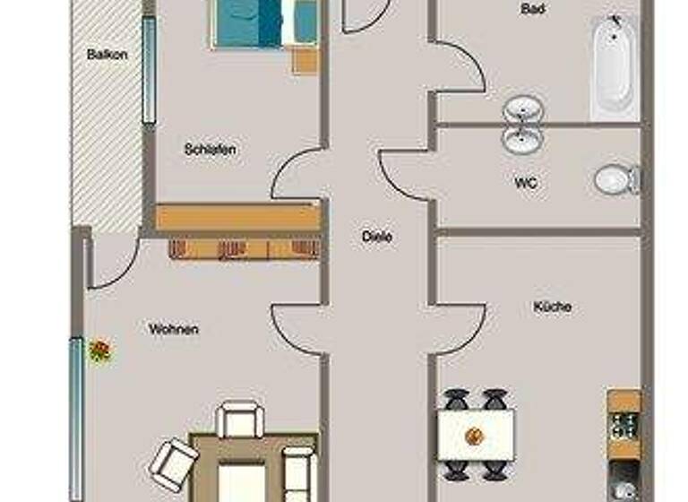 Wohnung zur Miete nur mit Wohnberechtigungsschein 352 € 2,5 Zimmer 65,5 m² 2. Geschoss Wiehagen 115 Rotthausen Gelsenkirchen 45884