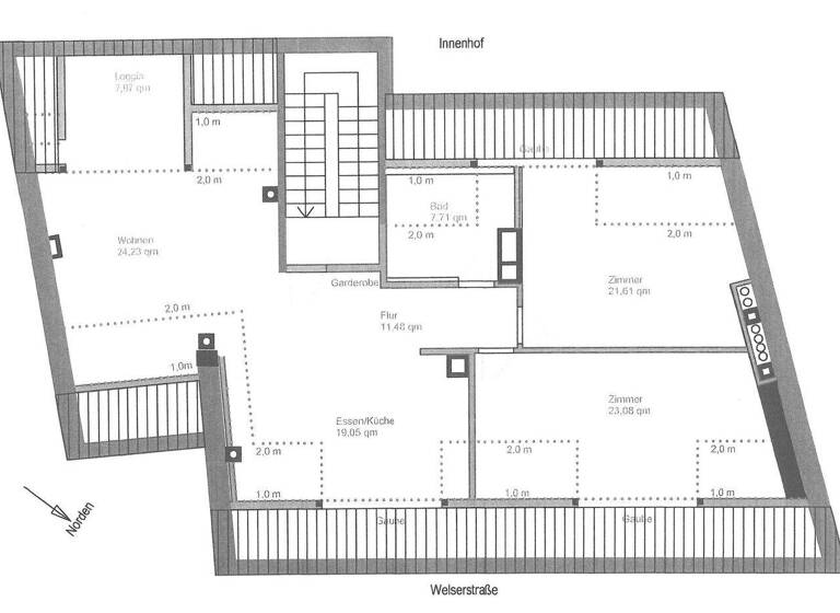 Wohnung zum Kauf 379.000 € 3 Zimmer 115 m² 5. Geschoss Rennweg Nürnberg 90489