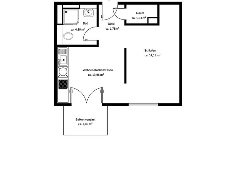 Studio zur Miete 1.250 € 2 Zimmer 40 m² Geschoss 3/4 frei ab sofort Am Tierpark Friedrichsfelde Berlin 10319