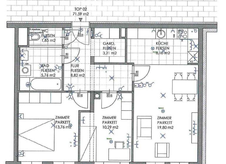 Wohnung zur Miete 609 € 3 Zimmer 71,6 m² EG Pöchlarn 3380