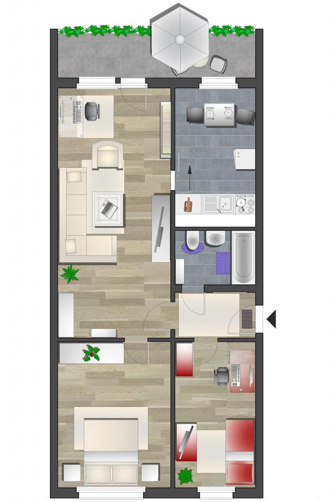 Wohnung zur Miete 428 € 3 Zimmer 68,5 m²<br/>Wohnfläche 5.<br/>Geschoss 01.12.2024<br/>Verfügbarkeit Otto-Hofmann-Str. 1 Markersdorf 620 Chemnitz 09122