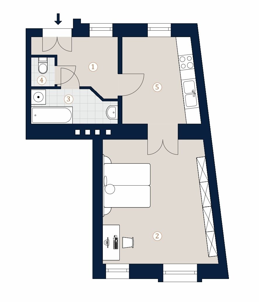 Wohnung zum Kauf 379.000 € 2 Zimmer 47,9 m²<br/>Wohnfläche 2.<br/>Geschoss Schönbrunner Straße 22 Wien 1050