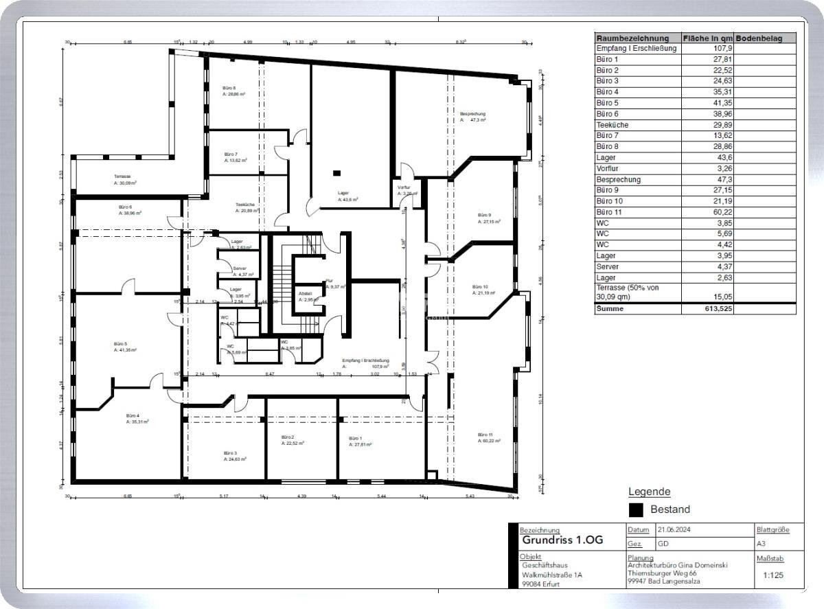 Bürofläche zur Miete 7,90 € 613 m²<br/>Bürofläche ab 613 m²<br/>Teilbarkeit Brühlervorstadt Erfurt 99084