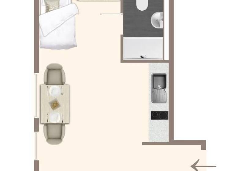 Studio zum Kauf 129.000 € 1 Zimmer 23,6 m²<br/>Wohnfläche EG<br/>Geschoss Ansbach Ansbach 91522