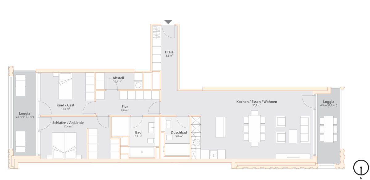 Wohnung zur Miete 4.150 € 3 Zimmer 129 m²<br/>Wohnfläche 5.<br/>Geschoss Am Luitpoldpark München 80804