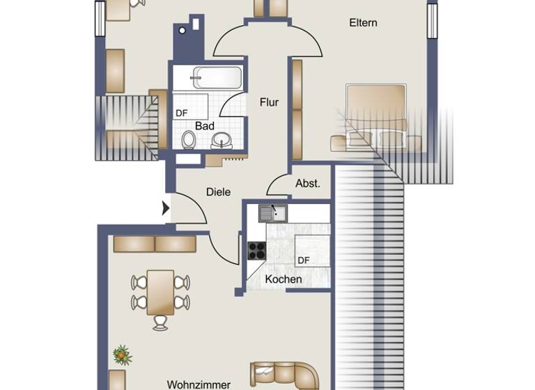 Wohnung zur Miete 640 € 3 Zimmer 90 m²<br/>Wohnfläche Dachgeschoss<br/>Geschoss Kirchhundem Kirchhundem 57399