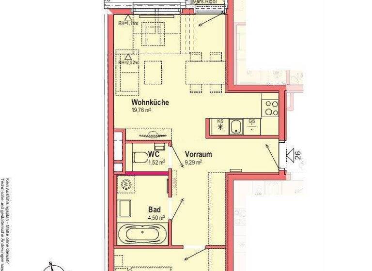Terrassenwohnung zur Miete 1.018 € 2 Zimmer 47,2 m² Wien 1160