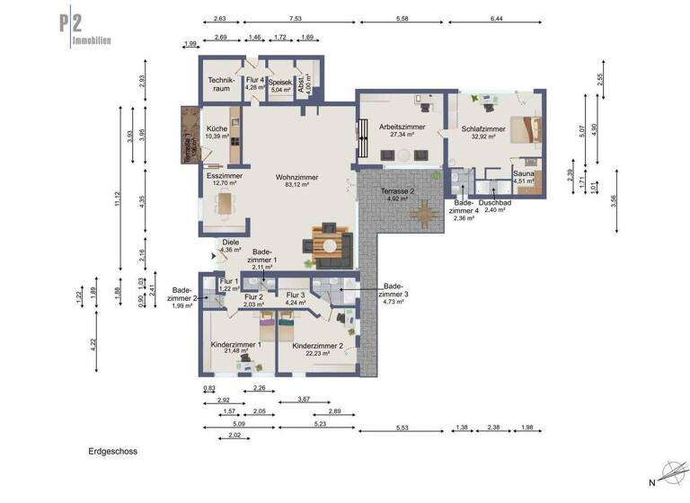 Wohnung zur Miete 2.500 € 6 Zimmer 255 m² EG Großhorst Kirchhorst Isernhagen-Kirchhorst 30916