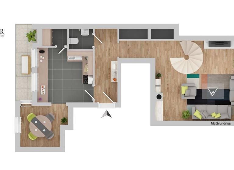 Maisonette zur Miete 950 € 2 Zimmer 71 m² 6. Geschoss Hornschuchpromenade 16 Innenstadt Fürth 90762