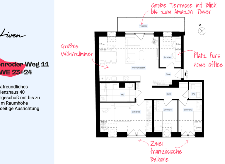 Wohnung zum Kauf 988.000 € 4,5 Zimmer 92,9 m²<br/>Wohnfläche Dachgeschoss, 5.<br/>Geschoss Hüttenroder Weg 11 Neukölln Berlin 12059