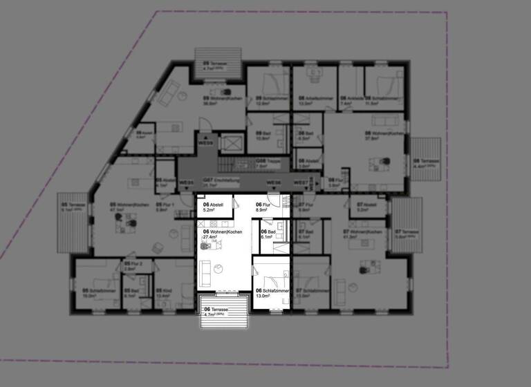 Wohnung zur Miete 725 € 2 Zimmer 65,3 m² 1. Geschoss frei ab 01.05.2026 Otterbreite 14 Bramsche 49565