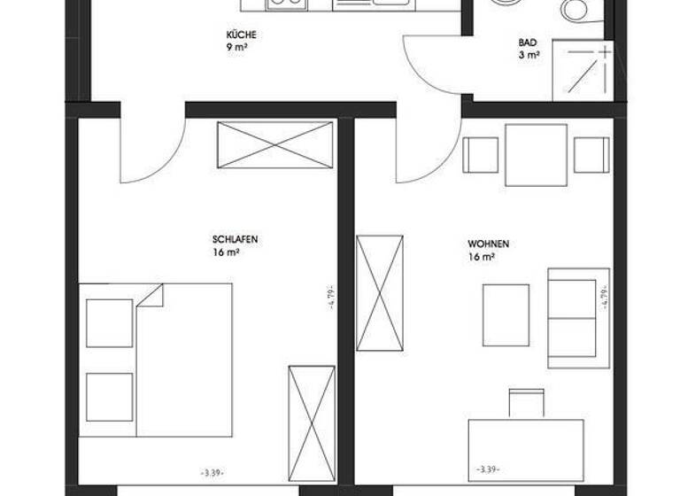 Wohnung zur Miete auf Zeit 890 € 2 Zimmer 52 m² frei ab 15.05.2026 Lobeda Jena 07747
