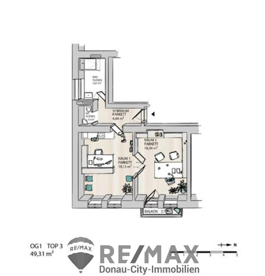 Bürofläche zur Miete 765 € 2 Zimmer 49,3 m²<br/>Bürofläche Perchtoldsdorf 2380