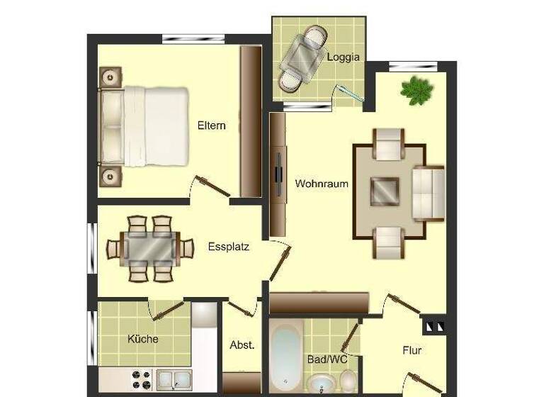 Wohnung zur Miete 509 € 2 Zimmer 52,6 m² 1. Geschoss Sonnenstraße 169 B Barmen Wuppertal 42277