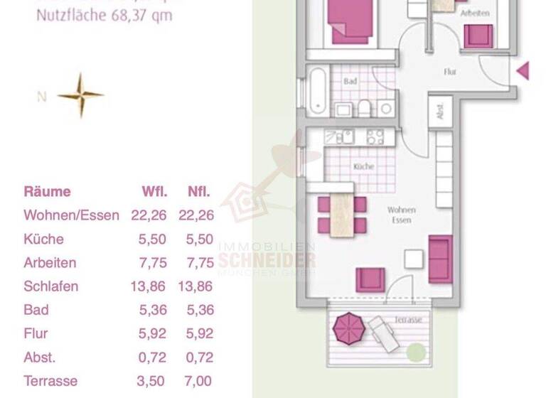 Wohnung zum Kauf 487.000 € 2,5 Zimmer 64,9 m² EG Karlsfeld 85757