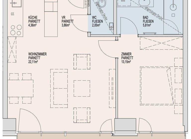 Wohnung zur Miete - Erstbezug 1.414 € 2 Zimmer 51,3 m² 32. Geschoss Donau-City-Straße Wien 1220