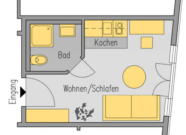 Studio zur Miete 1.250 € 1 Zimmer 18,5 m² Berg am Laim München 81825