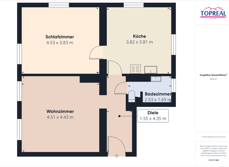 Wohnung zum Kauf 167.000 € 2,5 Zimmer 64 m² Nettingsdorf 4053