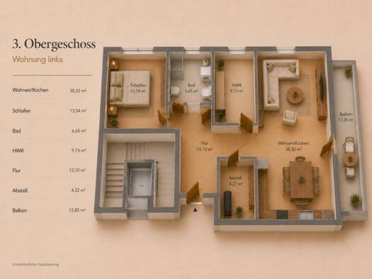 Penthouse zur Miete 1.270 € 2 Zimmer 101,9 m² Cloppenburg 49661