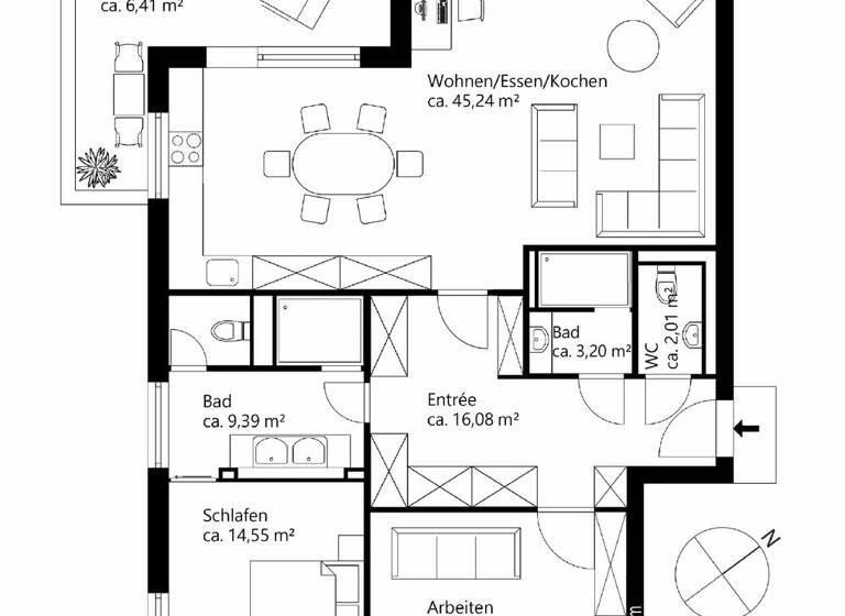 Wohnung zum Kauf 1.790.000 € 3 Zimmer 112,7 m² 1. Geschoss Bogenhausen München 81925