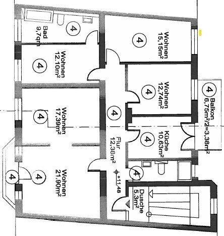 Wohnung zur Miete 1.800 € 5 Zimmer 121,8 m²<br/>Wohnfläche 3.<br/>Geschoss ab sofort<br/>Verfügbarkeit Deutz-Mülheimer-Straße 191 Mülheim Köln-Mühlheim 51063