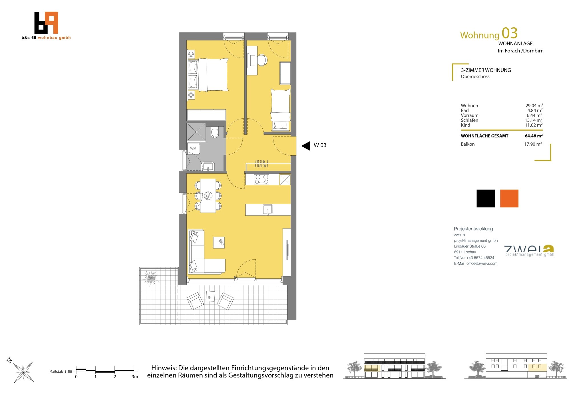 Wohnung zum Kauf 3 Zimmer 64,5 m²<br/>Wohnfläche Im Forach 10 Dornbirn 6850