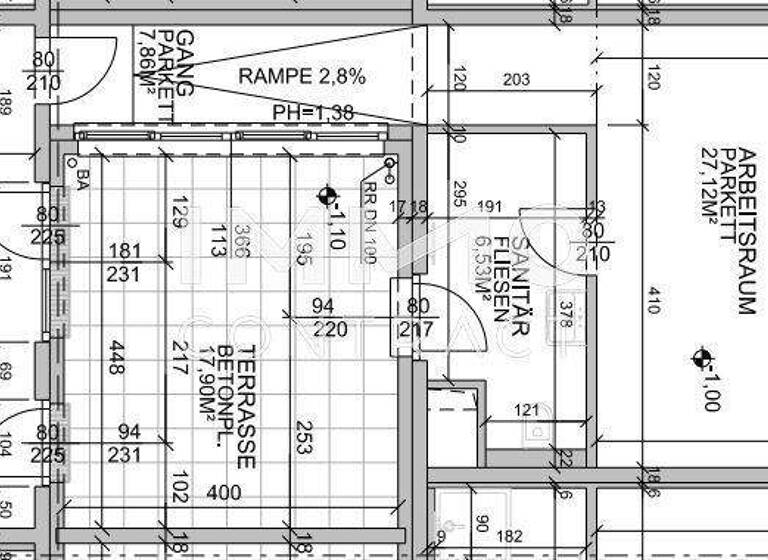 Büro zur Miete 11,76 € 2 Zimmer 41,5 m² Bürofläche Wien 1210