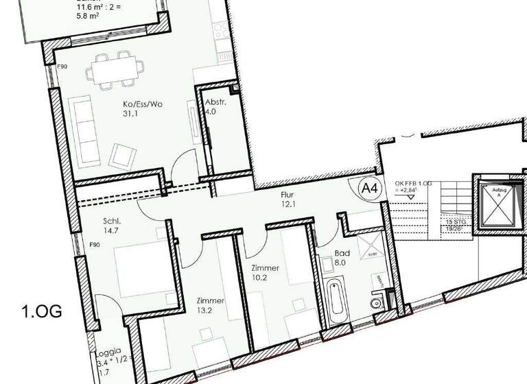 Wohnung zum Kauf 729.000 € 4 Zimmer 100,8 m² 1. Geschoss Altstadt Landshut-Altstadt 84028