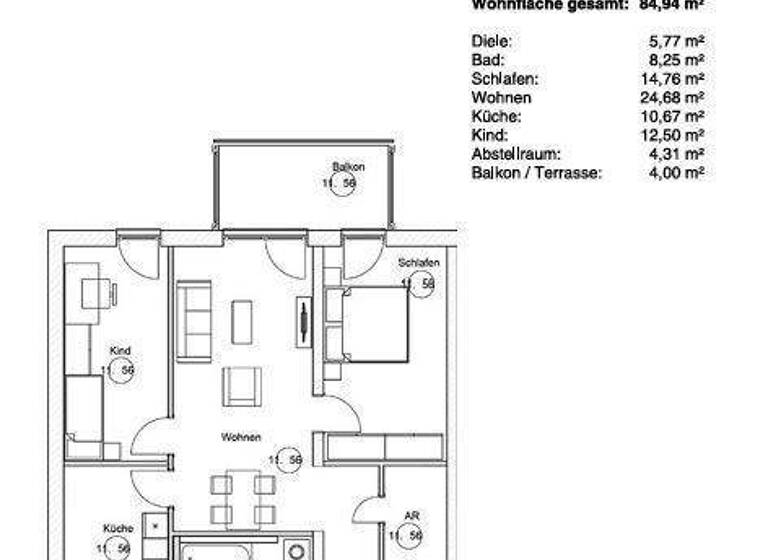 Wohnung zur Miete 1.065 € 3 Zimmer 84,9 m² 4. Geschoss frei ab 01.03.2026 Am Panke-Park 2 Bernau Bernau bei Berlin 16321