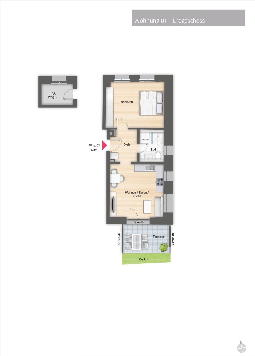 Wohnung zur Miete 750 € 2 Zimmer 52 m² EG Henfenfeld 91239