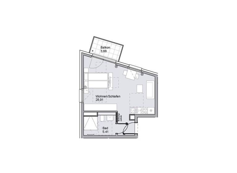 Studio zur Miete 714 € 1 Zimmer 36,3 m² 5. Geschoss frei ab sofort Scharrerstraße 5 St Peter Nürnberg 90478