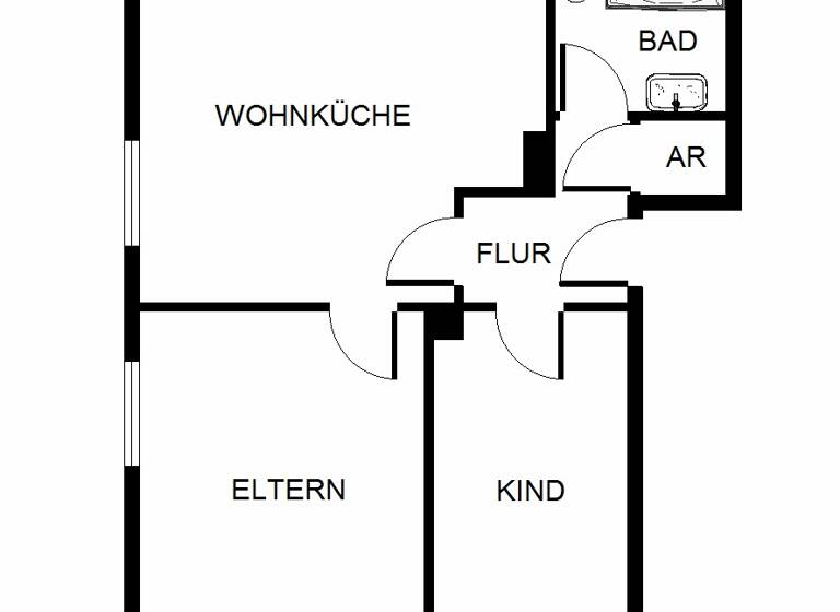 Wohnung zur Miete 319 € 2 Zimmer 50,1 m² EG Feldhauser Straße 232 Scholven Gelsenkirchen 45896