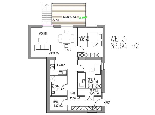 Wohnung zum Kauf provisionsfrei 379.700 € 3 Zimmer 77,3 m² Schweich Schweich 54338