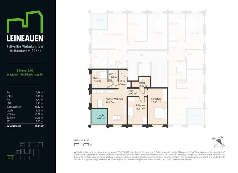 Wohnung zum Kauf provisionsfrei 454.440 € 3 Zimmer 81,2 m²<br/>Wohnfläche 2.<br/>Geschoss Hildesheimer Straße 432 Wülfel Hannover 30519