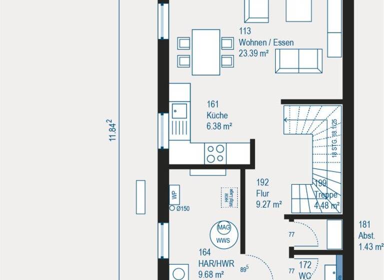 Doppelhaushälfte zum Kauf provisionsfrei 341.359 € 4 Zimmer 113 m² 312 m² Grundstück Rhynern Hamm 59069