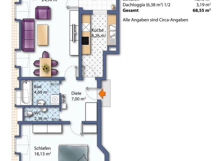 Wohnung zum Kauf 185.000 € 2 Zimmer 68,3 m² 4. Geschoss Laubegast Dresden 01279