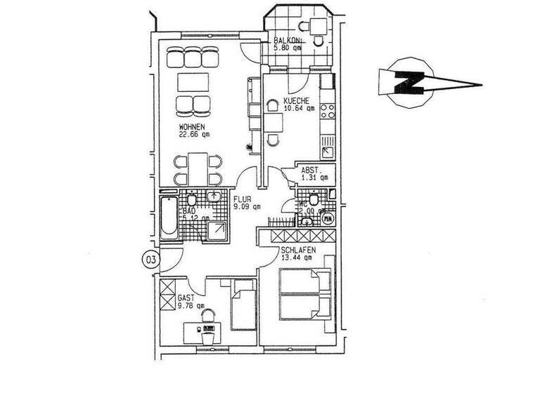 Wohnung zur Miete 925 € 3 Zimmer 76,9 m² 1. Geschoss frei ab sofort An der Viehtrift 39 - 43 Bernau Bernau bei Berlin 16321