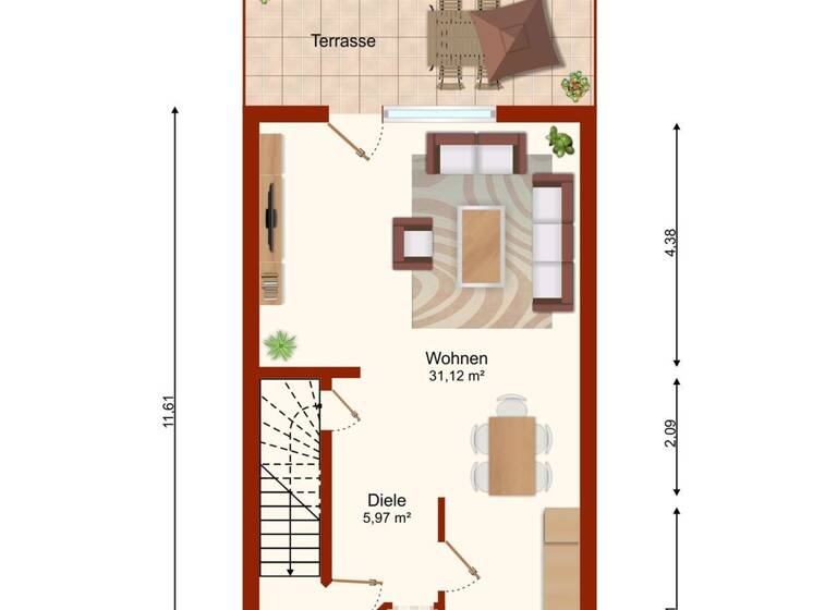 Reihenendhaus zum Kauf 253.000 € 5 Zimmer 130 m² 306 m² Grundstück Burg 39288