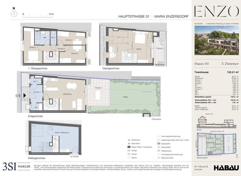 Stadthaus zum Kauf - Erstbezug 895.946 € 5 Zimmer 133 m² Hauptstraße 31 Maria Enzersdorf 2344