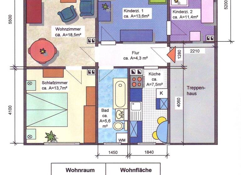 Wohnung zur Miete 504 € 4 Zimmer 78,7 m² 3. Geschoss Professor-Willkomm-Str. 13c Limbach-Oberfrohna 09212