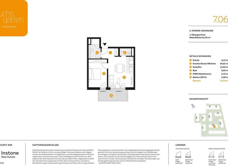 Wohnung zur Miete - Erstbezug 825 € 2 Zimmer 51 m² Boxdorf Nürnberg / Boxdorf 90427