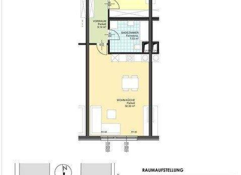 Studio zur Miete 831 € 1 Zimmer 61,5 m² 7. Geschoss Wien 1100