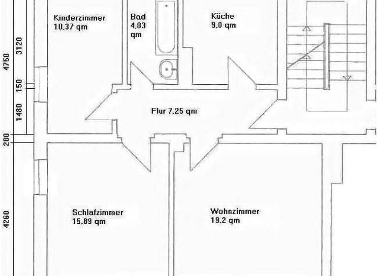 Wohnung zur Miete 394 € 3 Zimmer 65,6 m² 2. Geschoss frei ab 01.07.2026 Goethestraße 1 Braunsbedra 06242