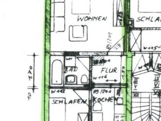 Wohnung zur Miete 225 € 2 Zimmer 43 m² 1. Geschoss frei ab sofort Weißenfels Weißenfels 06667