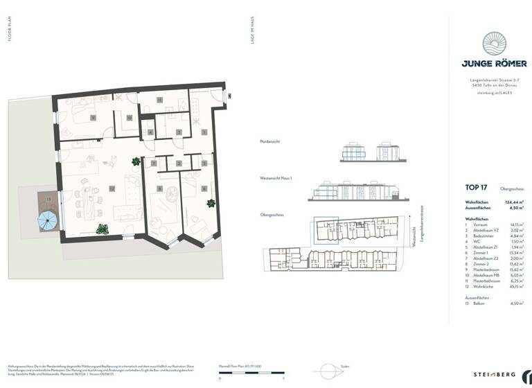 Wohnung zum Kauf 662.000 € 4 Zimmer 124,4 m² 1. Geschoss frei ab 01.05.2027 Tulln an der Donau 3430
