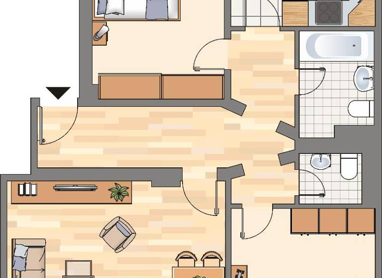 Wohnung zur Miete 499 € 3 Zimmer 69,2 m² 2. Geschoss frei ab 10.04.2026 Saarstraße 18 Sodingen Herne 44627