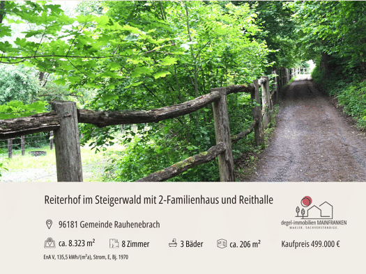 Immobilie zum Kauf 499.000 € 8 Zimmer 206 m² 8.323 m² Grundstück Untersteinbach Rauhenebrach 96181