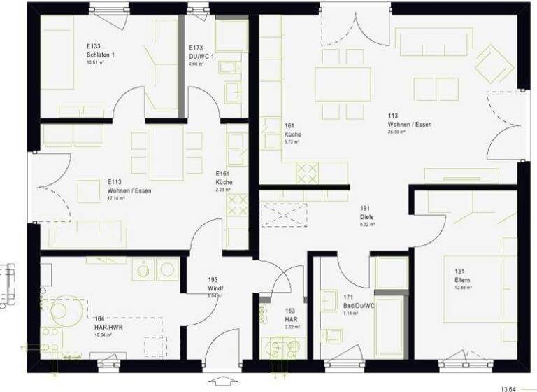 Bungalow zum Kauf provisionsfrei 333.951 € 4 Zimmer 112 m² 420 m² Grundstück Neuses am Berg Dettelbach 97337