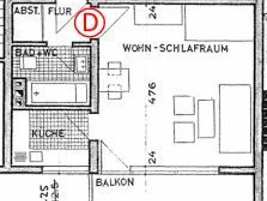 Wohnung zur Miete 800 € 1 Zimmer 34 m² frei ab 15.02.2026 Kaiserlei Offenbach am Main 63067