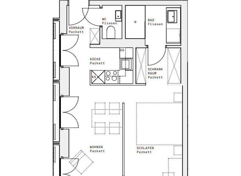 Wohnung zur Miete - Erstbezug 993 € 1,5 Zimmer 45 m² 15. Geschoss Wien 1220